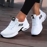 Lace-Up Mesh Knit Sneakers with Chunky Sole