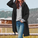 Hooded Longline Wool Coat with Side Pockets