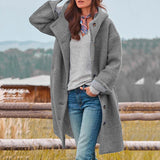 Hooded Longline Wool Coat with Side Pockets