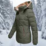 Quilted Puffer Jacket with Faux Fur Hood