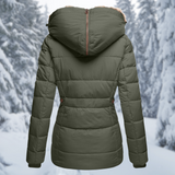 Quilted Puffer Jacket with Faux Fur Hood