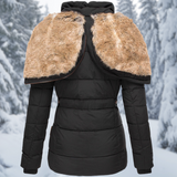 Quilted Puffer Jacket with Faux Fur Hood