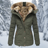 Quilted Puffer Jacket with Faux Fur Hood