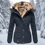 Quilted Puffer Jacket with Faux Fur Hood