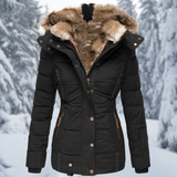 Quilted Puffer Jacket with Faux Fur Hood