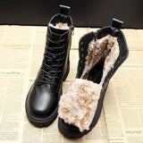 Women’s Lace-Up Wool Boots with Side Zip