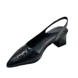 Slingback Pumps with Block Heel and Pointed Toe
