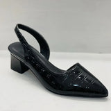 Slingback Pumps with Block Heel and Pointed Toe
