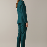 Tailored Button-Front Blazer Set with Straight-Leg Trousers
