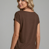 Satin Cowl Neck Top with Cap Sleeves