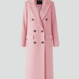 Double-Breasted Longline Trench Coat with Notched Lapel