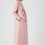 Double-Breasted Longline Trench Coat with Notched Lapel