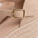 Espadrille Wedge Sandals with Ankle Strap and Closed Toe