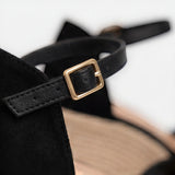 Espadrille Wedge Sandals with Ankle Strap and Closed Toe