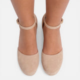 Espadrille Wedge Sandals with Ankle Strap and Closed Toe