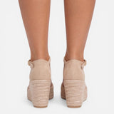 Espadrille Wedge Sandals with Ankle Strap and Closed Toe