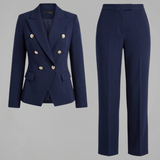 Two-Piece Blazer Set with Double-Breasted Jacket