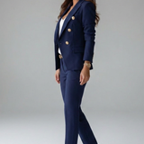 Two-Piece Blazer Set with Double-Breasted Jacket