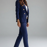 Two-Piece Blazer Set with Double-Breasted Jacket