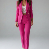 Two-Piece Blazer Set with Double-Breasted Jacket