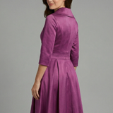 V-Neck Wrap Satin Pleated Midi Dress