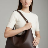 Faux Leather Hobo Bag with Wide Shoulder Strap