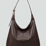 Faux Leather Hobo Bag with Wide Shoulder Strap