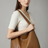 Faux Leather Hobo Bag with Wide Shoulder Strap