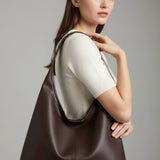 Faux Leather Hobo Bag with Wide Shoulder Strap