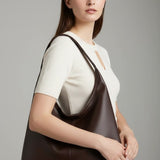 Faux Leather Hobo Bag with Wide Shoulder Strap