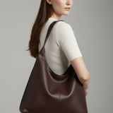 Faux Leather Hobo Bag with Wide Shoulder Strap