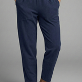 Tapered Linen Trousers with Elastic Waist