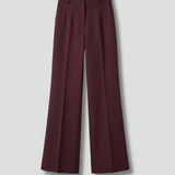 High-Waisted Straight-Leg Trousers with Button Front