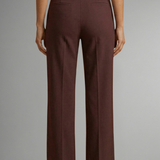 High-Waisted Straight-Leg Trousers with Button Front