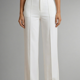 High-Waisted Straight-Leg Trousers with Button Front