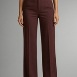 High-Waisted Straight-Leg Trousers with Button Front