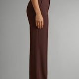 High-Waisted Straight-Leg Trousers with Button Front