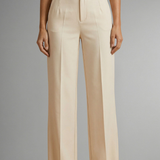 High-Waisted Straight-Leg Trousers with Button Front
