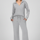 Wide-Leg Drawstring Two-Piece Set with Collared Top