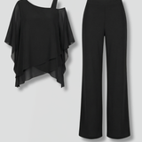 Off-Shoulder Top and Wide-Leg Pants Set