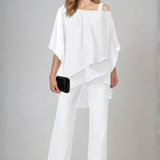 Off-Shoulder Top and Wide-Leg Pants Set