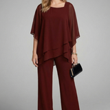 Off-Shoulder Top and Wide-Leg Pants Set