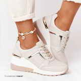 Lace-Up Platform Wedge Sneakers