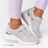 Lace-Up Platform Wedge Sneakers
