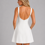 A-Line Sleeveless Mini Dress with Side Pockets