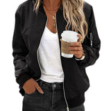 Bomber Jacket with Zip Front and Ribbed Trim