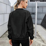 Bomber Jacket with Zip Front and Ribbed Trim