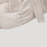 Full-Zip Belted Puffer Jacket with Hood