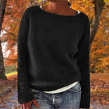 Textured Knit Boat Neck Sweater