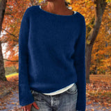 Textured Knit Boat Neck Sweater